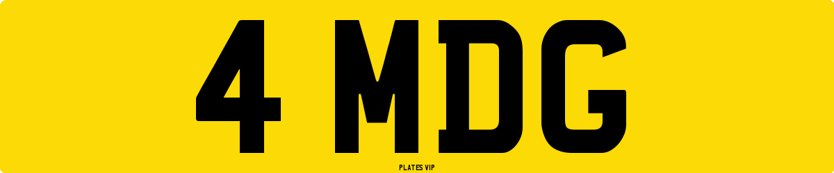 4 MDG Number Plate