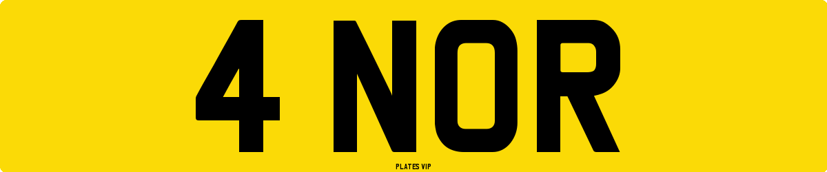 4 NOR Number Plate