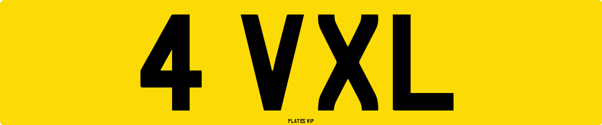 4 VXL Number Plate