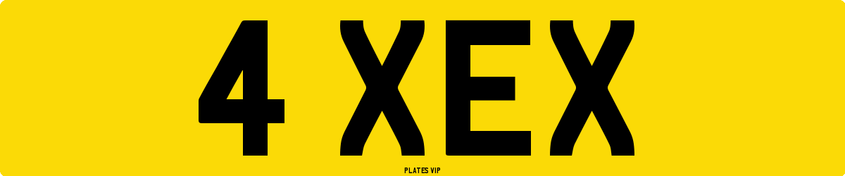 4 XEX Number Plate