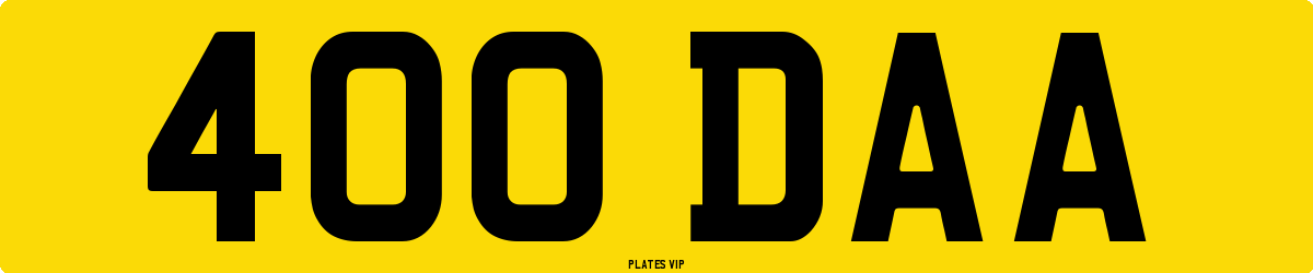 400 DAA Number Plate