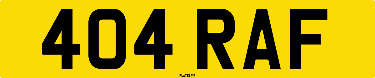 404 RAF Number Plate