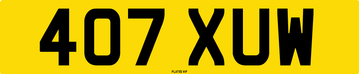 407 XUW Number Plate