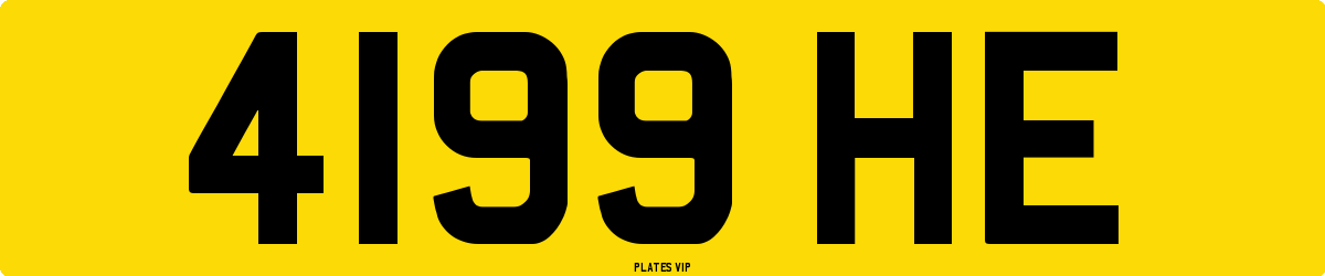 4199 HE Number Plate