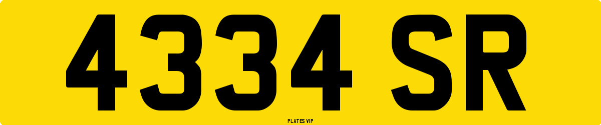 4334 SR Number Plate