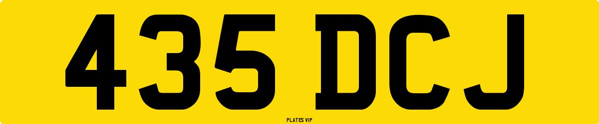 435 DCJ Number Plate