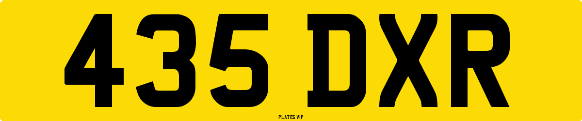 435 DXR Number Plate