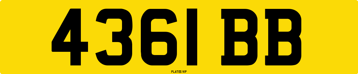 4361 BB Number Plate