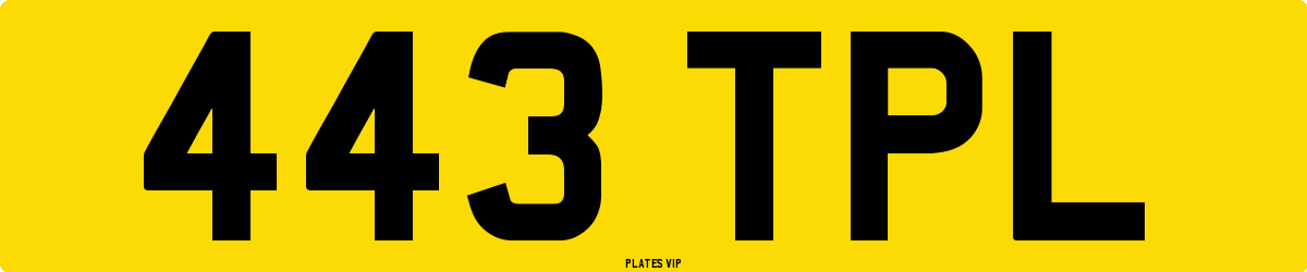 443 TPL Number Plate