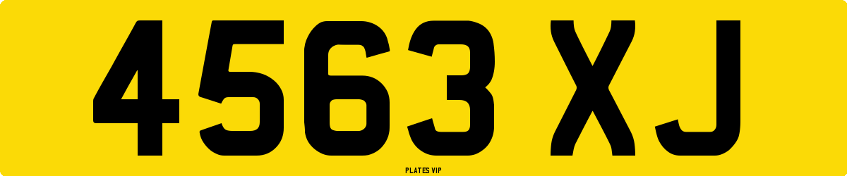 4563 XJ Number Plate