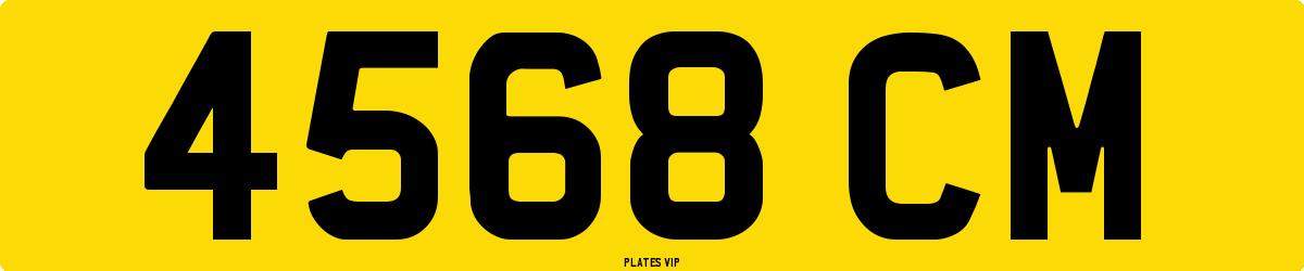 4568 CM Number Plate