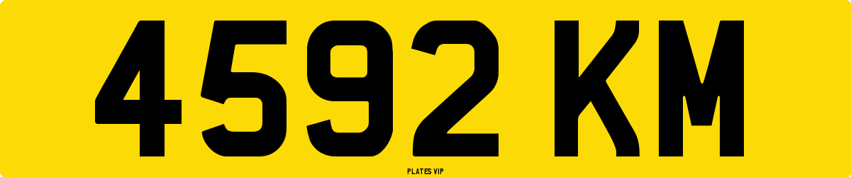 4592 KM Number Plate