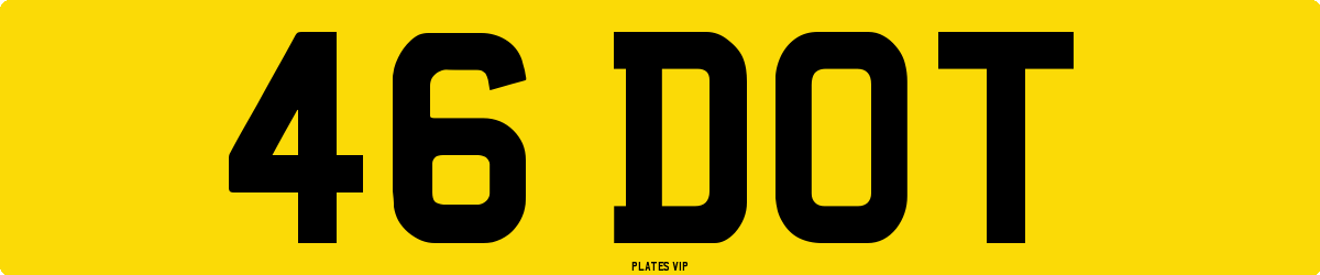 46 DOT Number Plate