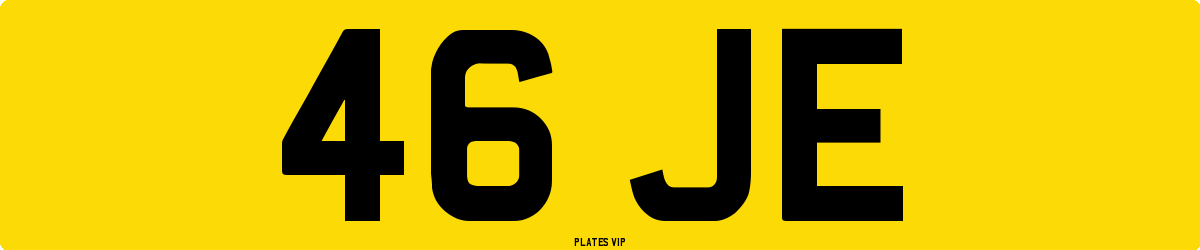 46 JE Number Plate