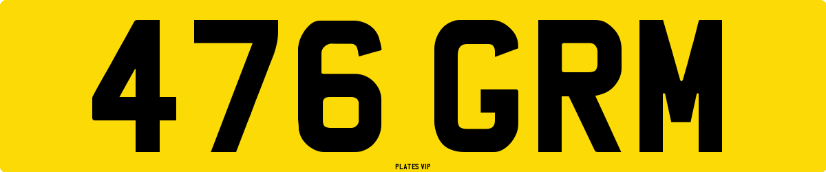 476 GRM Number Plate