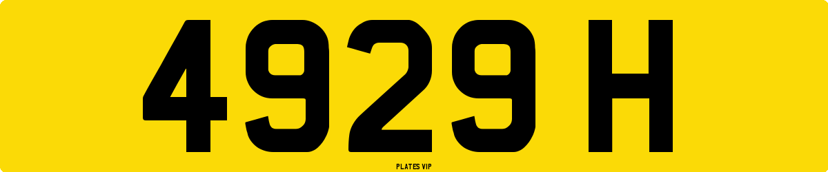 4929 H Number Plate