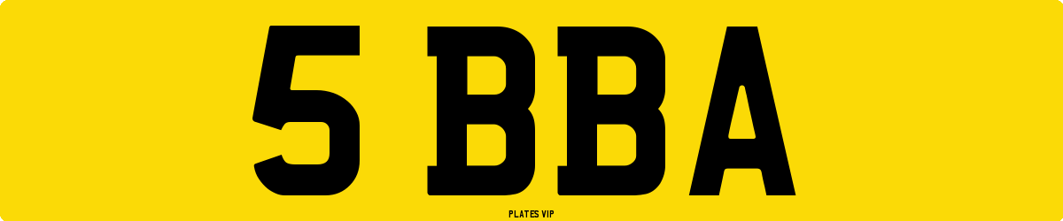 5 BBA Number Plate