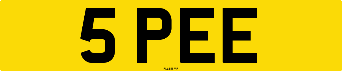 5 PEE Number Plate