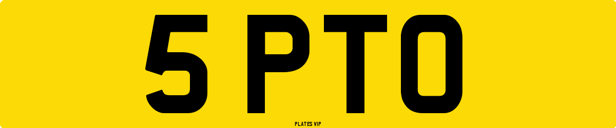5 PTO Number Plate
