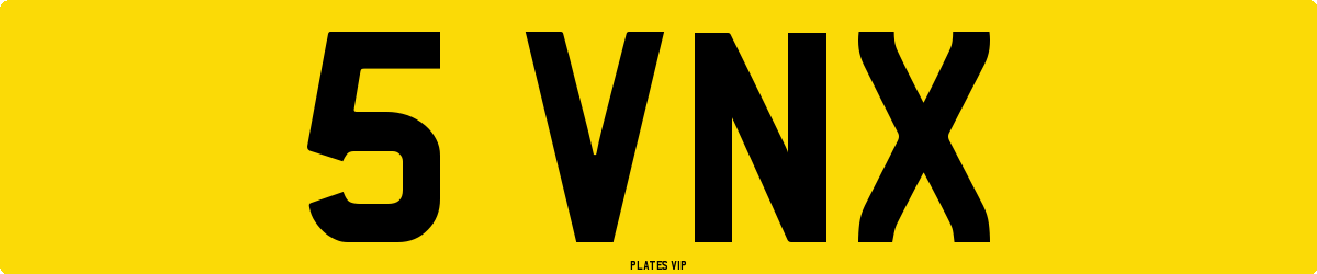 5 VNX Number Plate