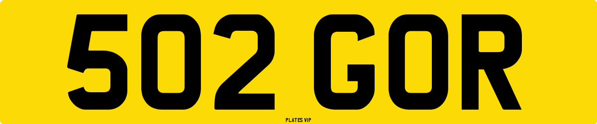 502 GOR Number Plate