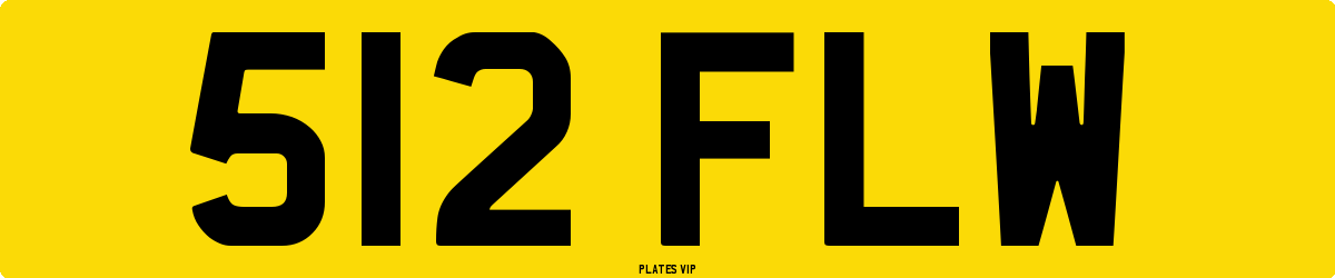 512 FLW Number Plate