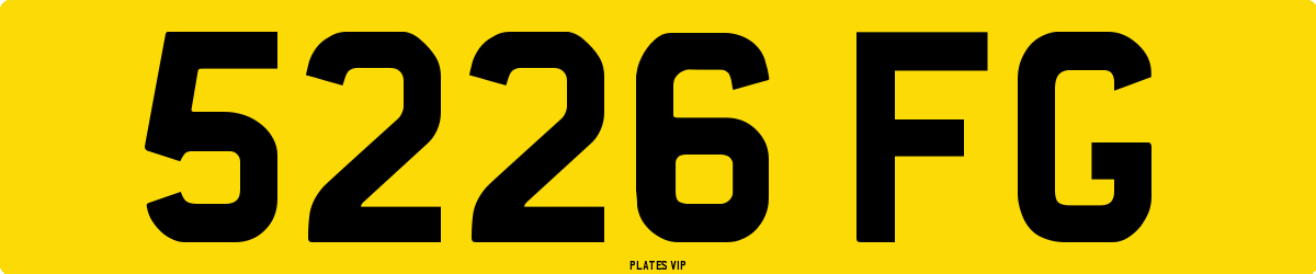 5226 FG Number Plate
