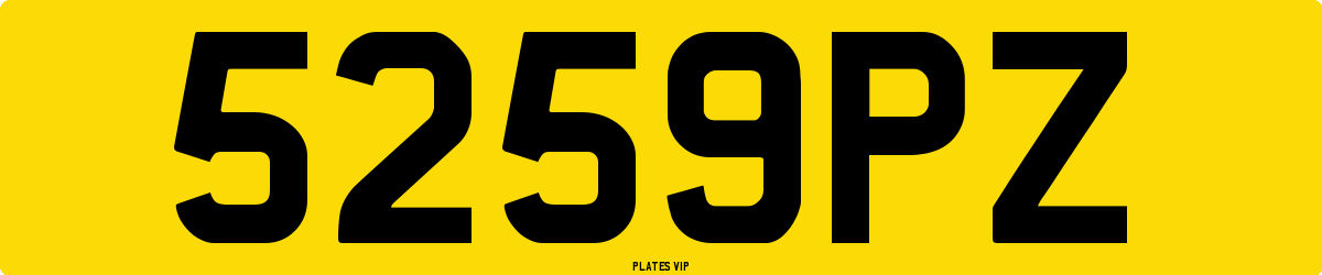 5259PZ Number Plate