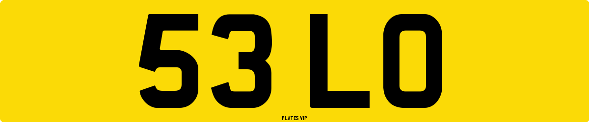 53 LO Number Plate