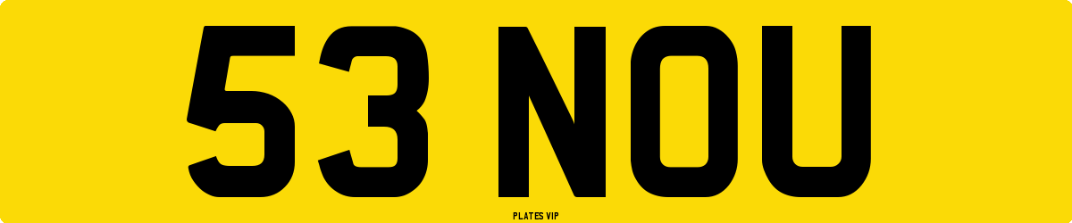 53 NOU Number Plate