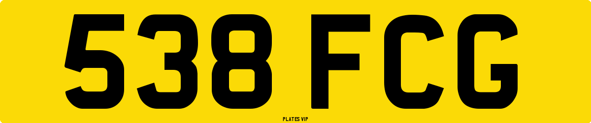 538 FCG Number Plate