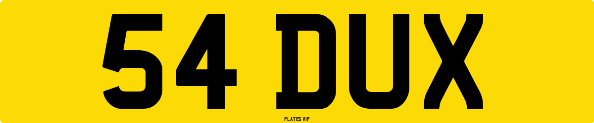 54 DUX Number Plate