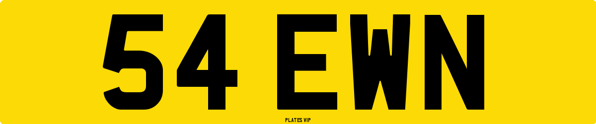 54 EWN Number Plate