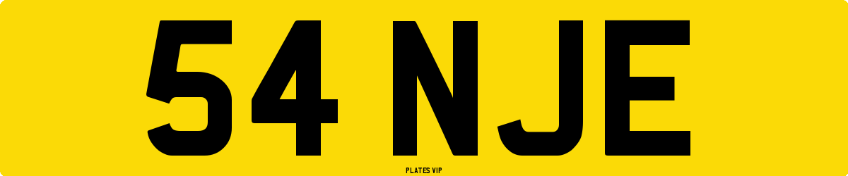54 NJE Number Plate