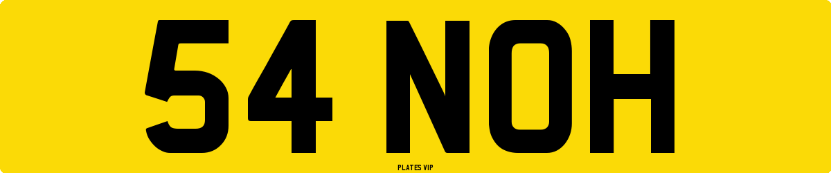 54 NOH Number Plate