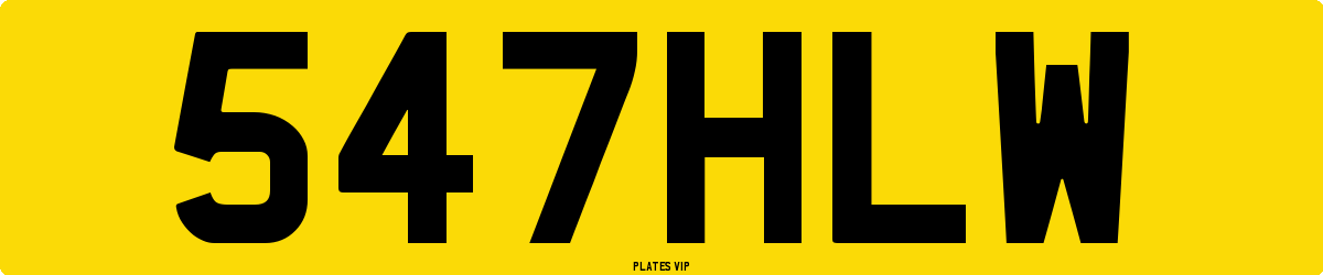 547 HLW Number Plate