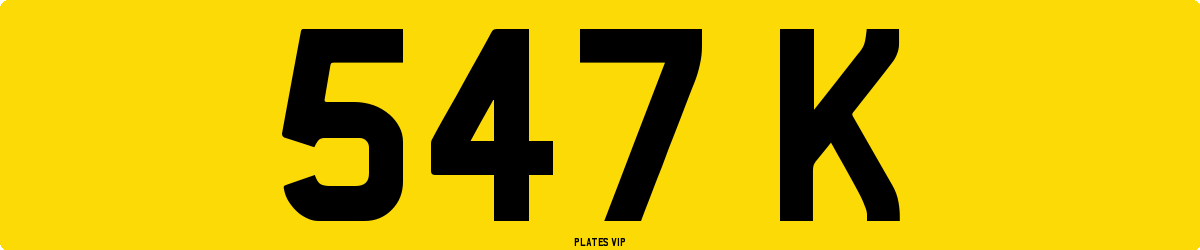 547 K Number Plate