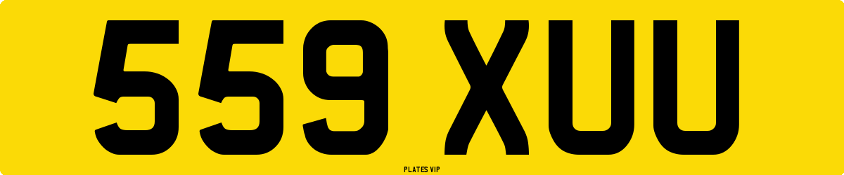 559 XUU Number Plate