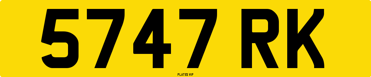 5747 RK Number Plate