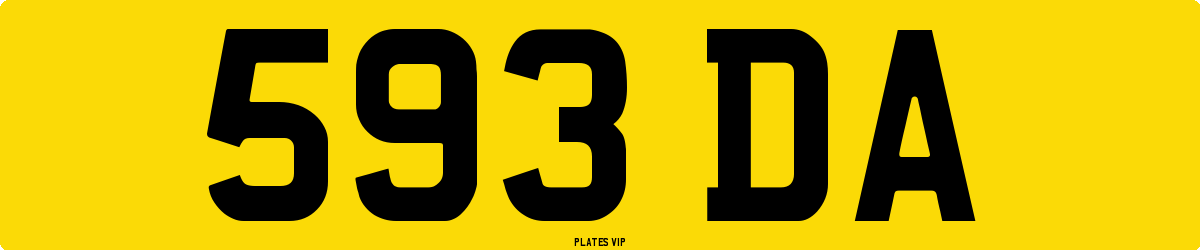 593 DA Number Plate