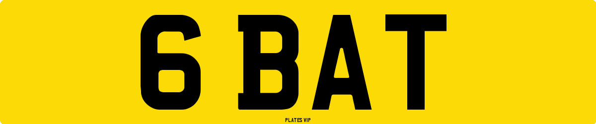 6 BAT Number Plate