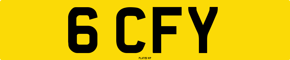 6 CFY Number Plate