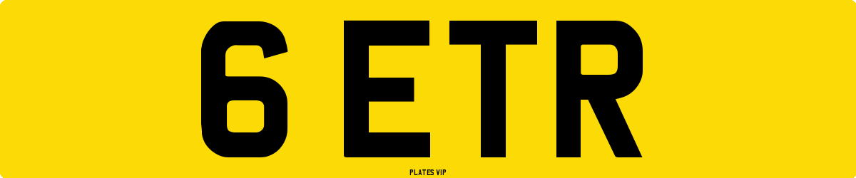 6 ETR Number Plate