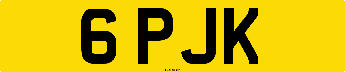 6 PJK Number Plate