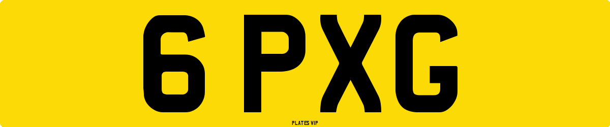 6 PXG Number Plate