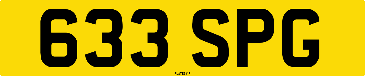 633 SPG Number Plate