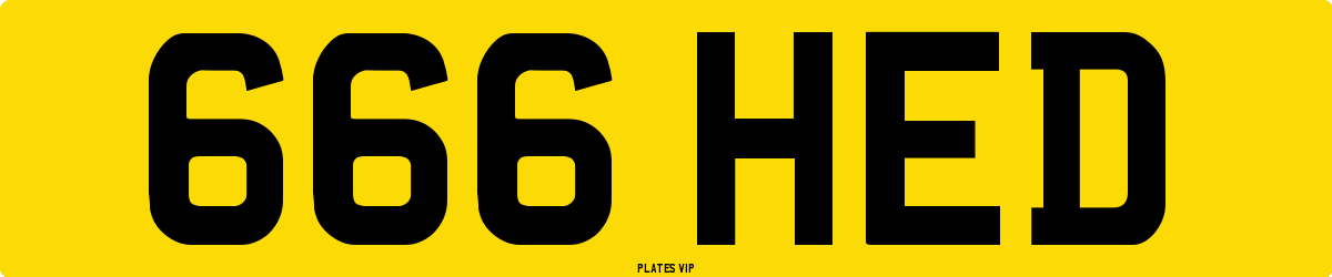 666 HED Number Plate