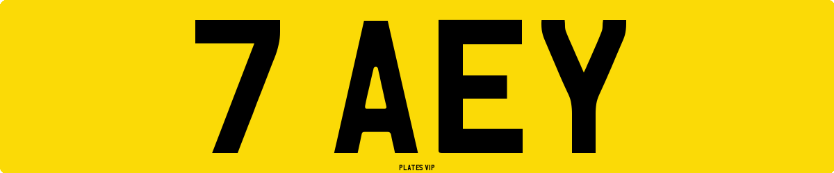 7 AEY Number Plate