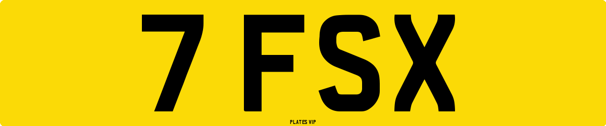 7 FSX Number Plate