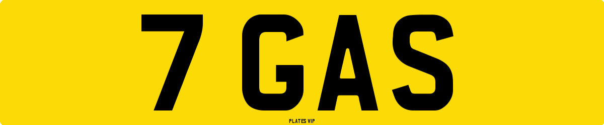 7 GAS Number Plate